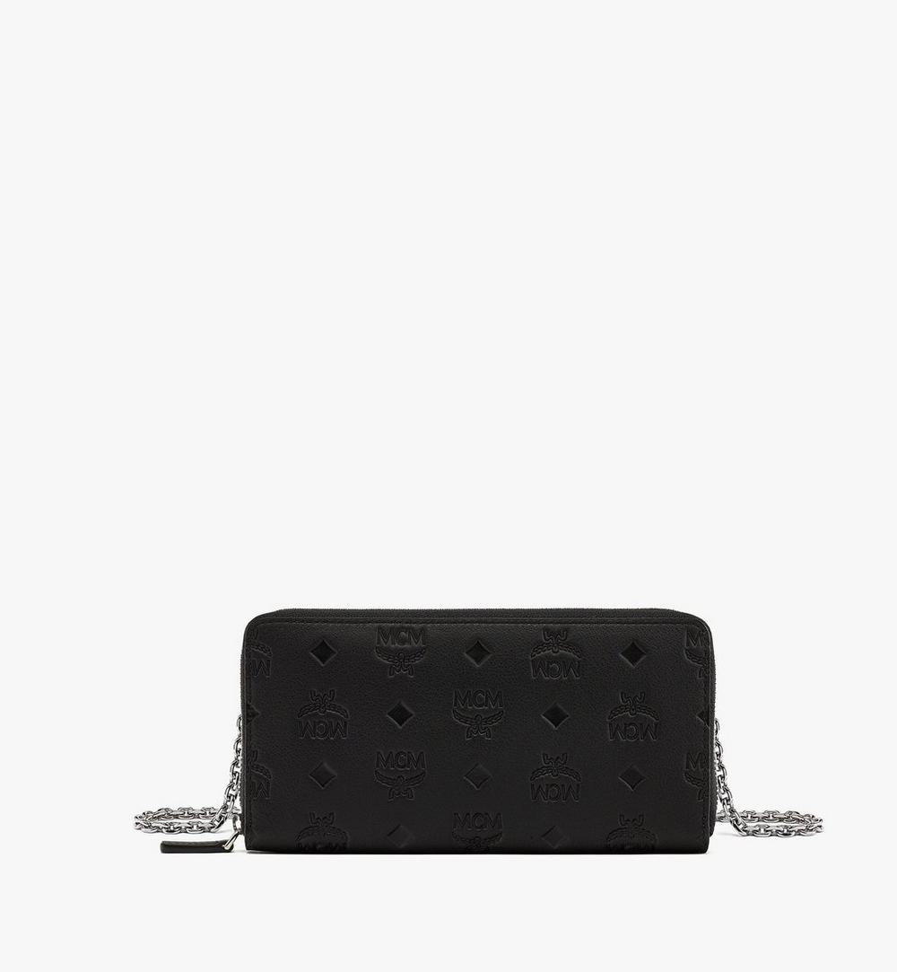 Aren Chain Zip Around Wallet in Embossed Monogram Leather 1 Aren Chain Zip Around Wallet in Embossed Monogram Leather 1